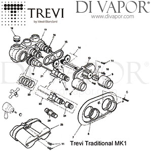 Trevi Traditional MK1 Built-In Shower Valve Spare Parts - IDL DV 412